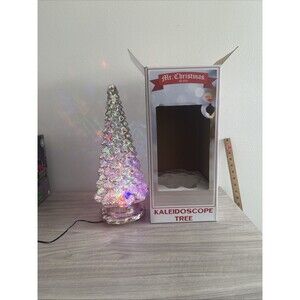 Mr. Christmas 16” Mercury Glass Kaleidoscope Light Up Tree - W/ Adapter